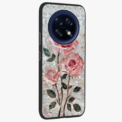 Blush Mosaic Bloom Glass Case upright view showcasing decorative floral mosaic artwork with stylish modern aesthetic.