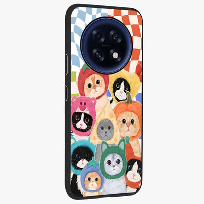 Cats in Fruits Glass Case upright view showcasing charming cat artwork with fun fruity theme.