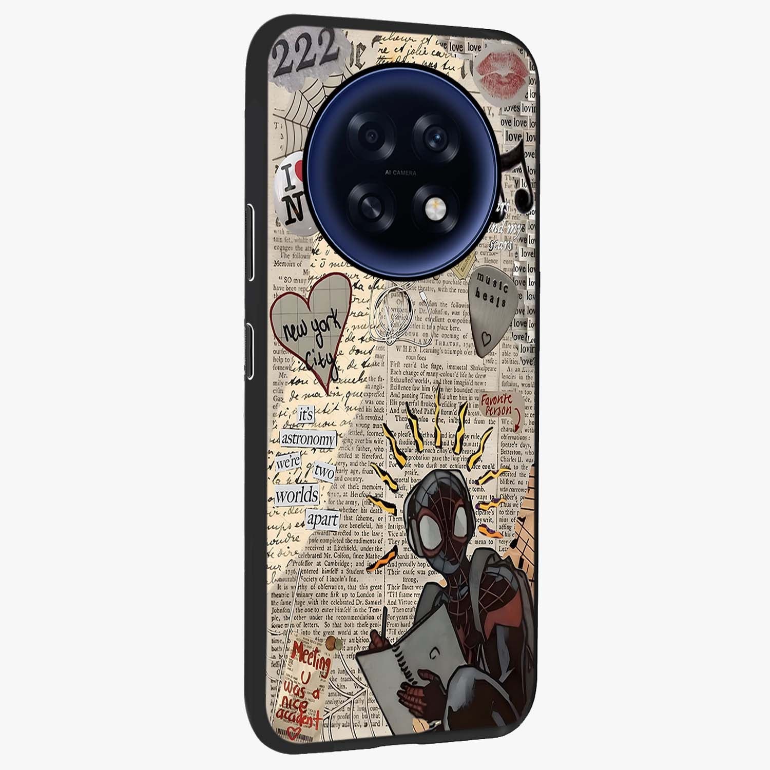 City Dream Sketch Glass Case upright view showcasing urban skyline artwork with stylish hand drawn design.