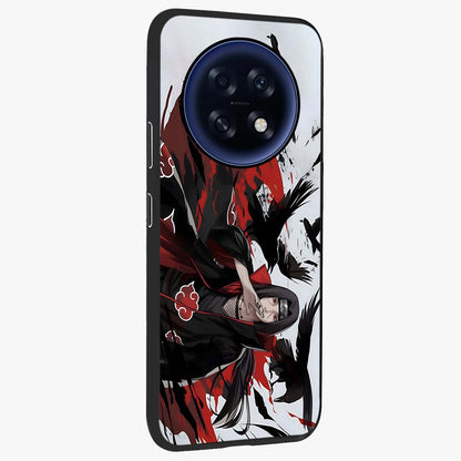 Crimson Crow Illusion Glass Case upright view showcasing striking crow illusion artwork with intense crimson theme.