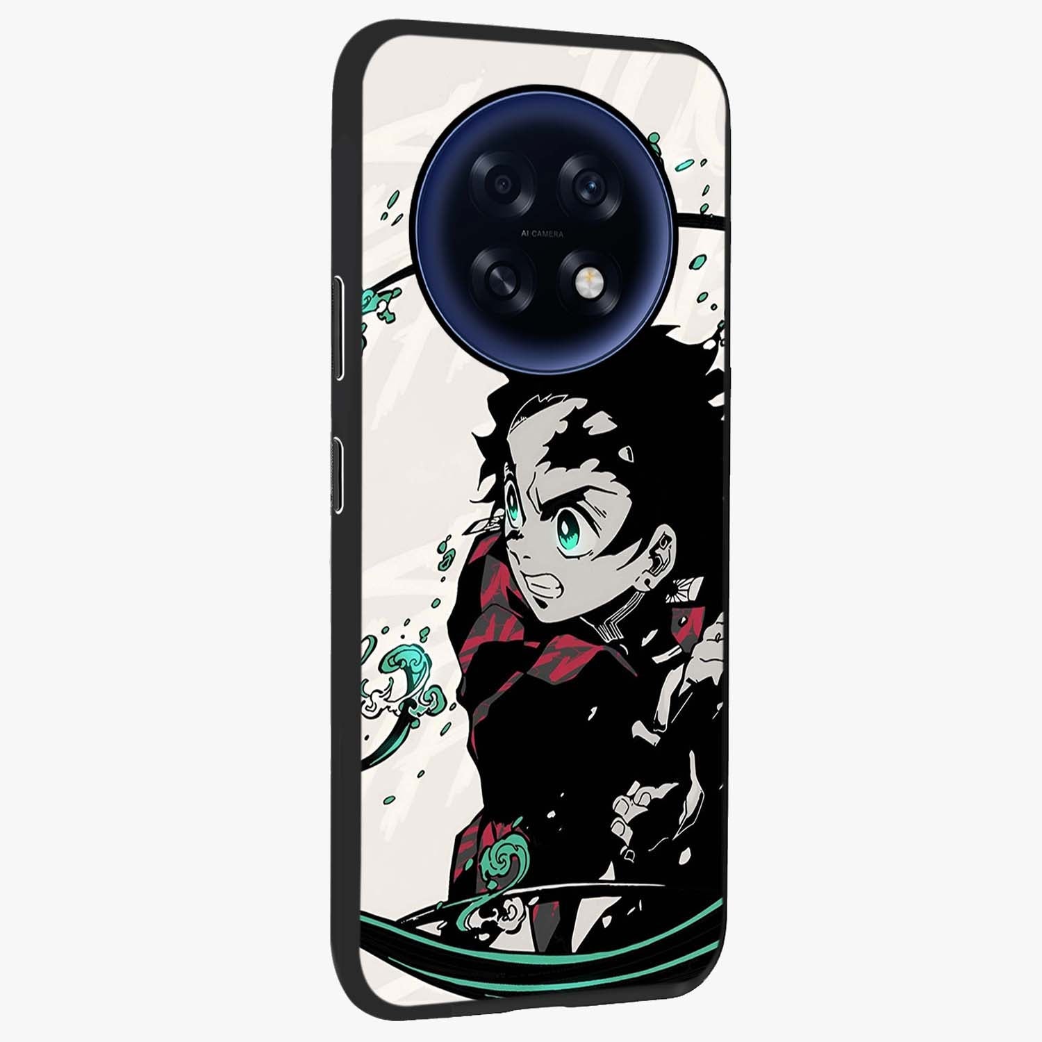 Demon Slayer Glass Case upright view showcasing powerful anime artwork with intense warrior theme.