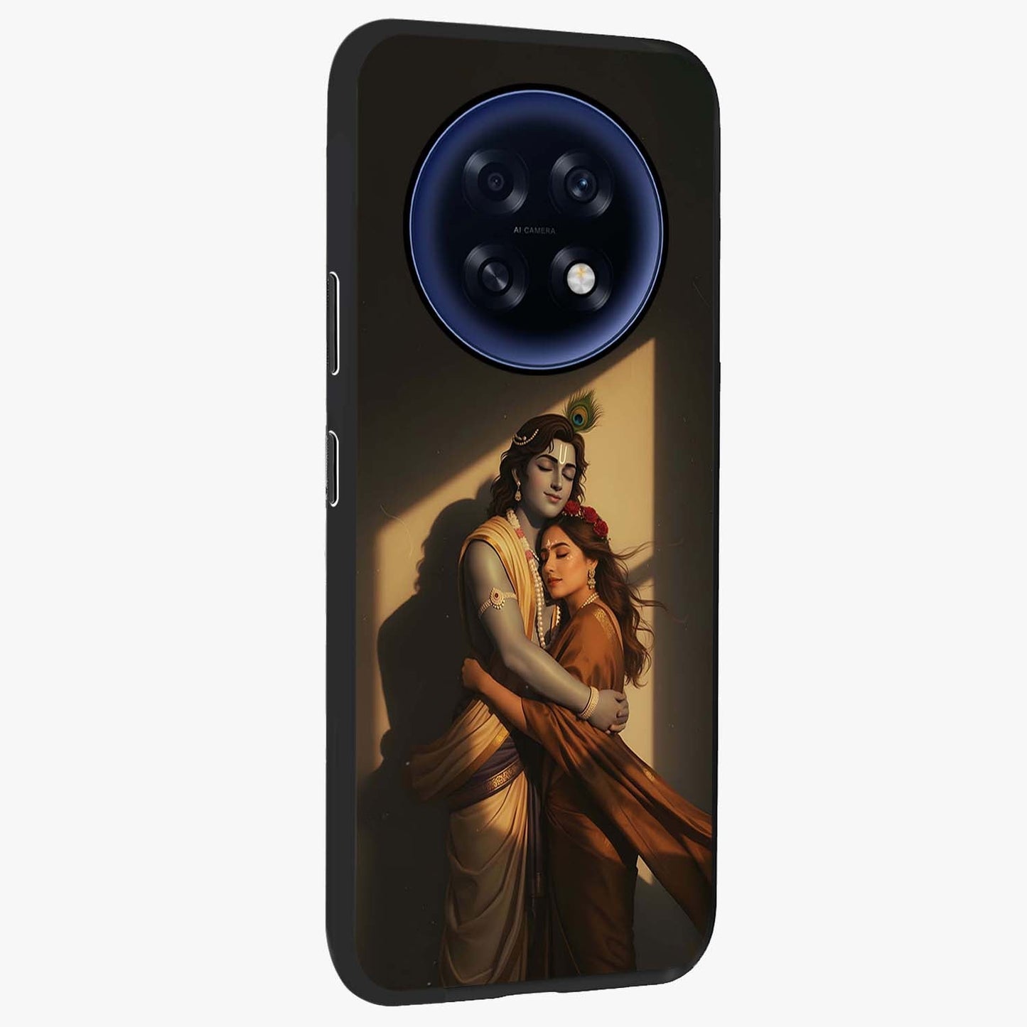 Divine Eternal Love Glass Case upright view showcasing graceful spiritual artwork with eternal love theme.