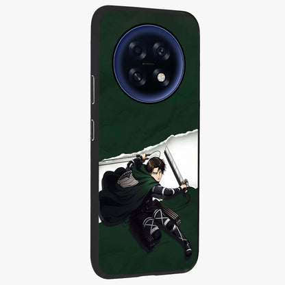 Emerald War Vanguard Glass Case upright view showcasing dramatic warrior artwork with bold fantasy theme.