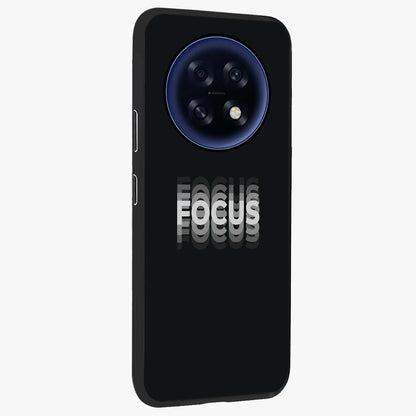 Focus Mode On Glass Case upright view showcasing strong typography statement with sleek motivational theme.