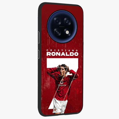Goal Celebration Legacy Glass Case upright view showcasing dynamic football inspired artwork with victory celebration aesthetic.