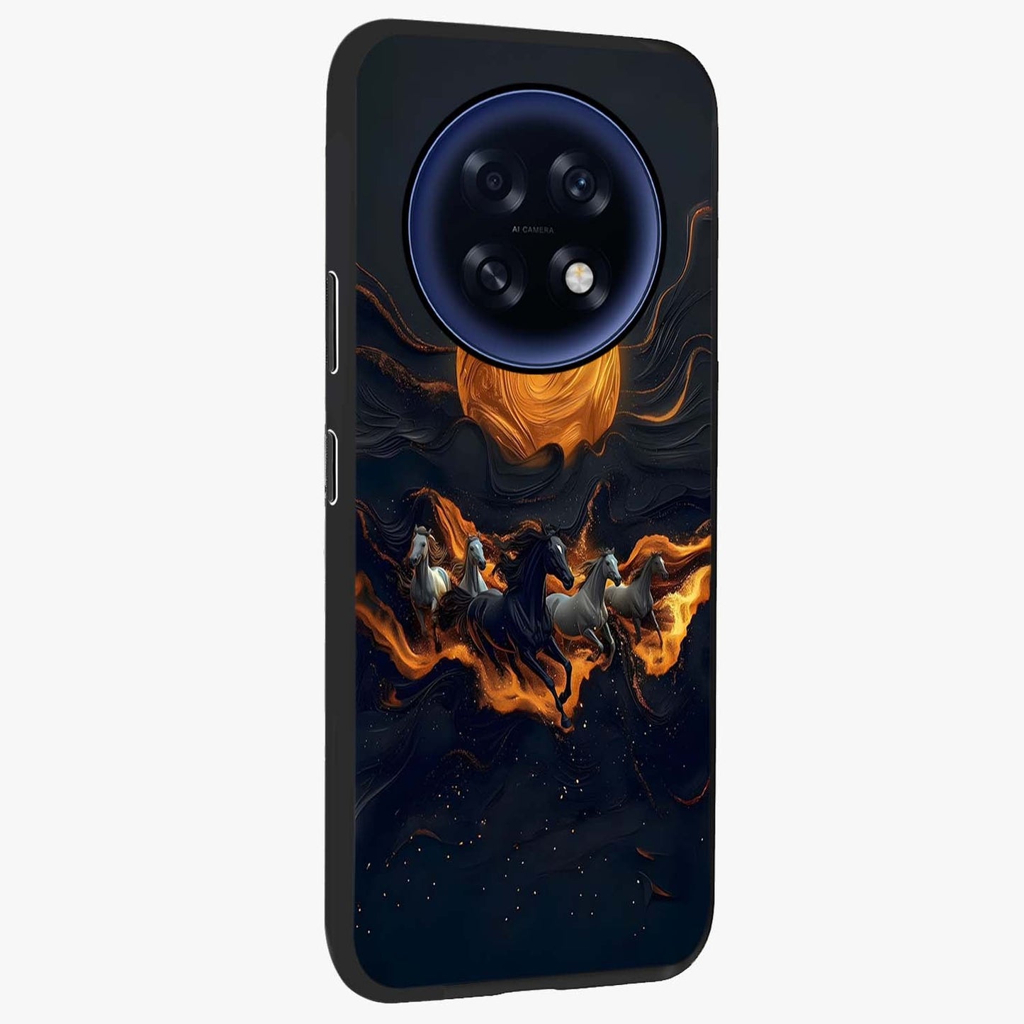 Golden Royal Heritage Glass Case upright view showcasing elegant royal artwork with classic heritage theme.