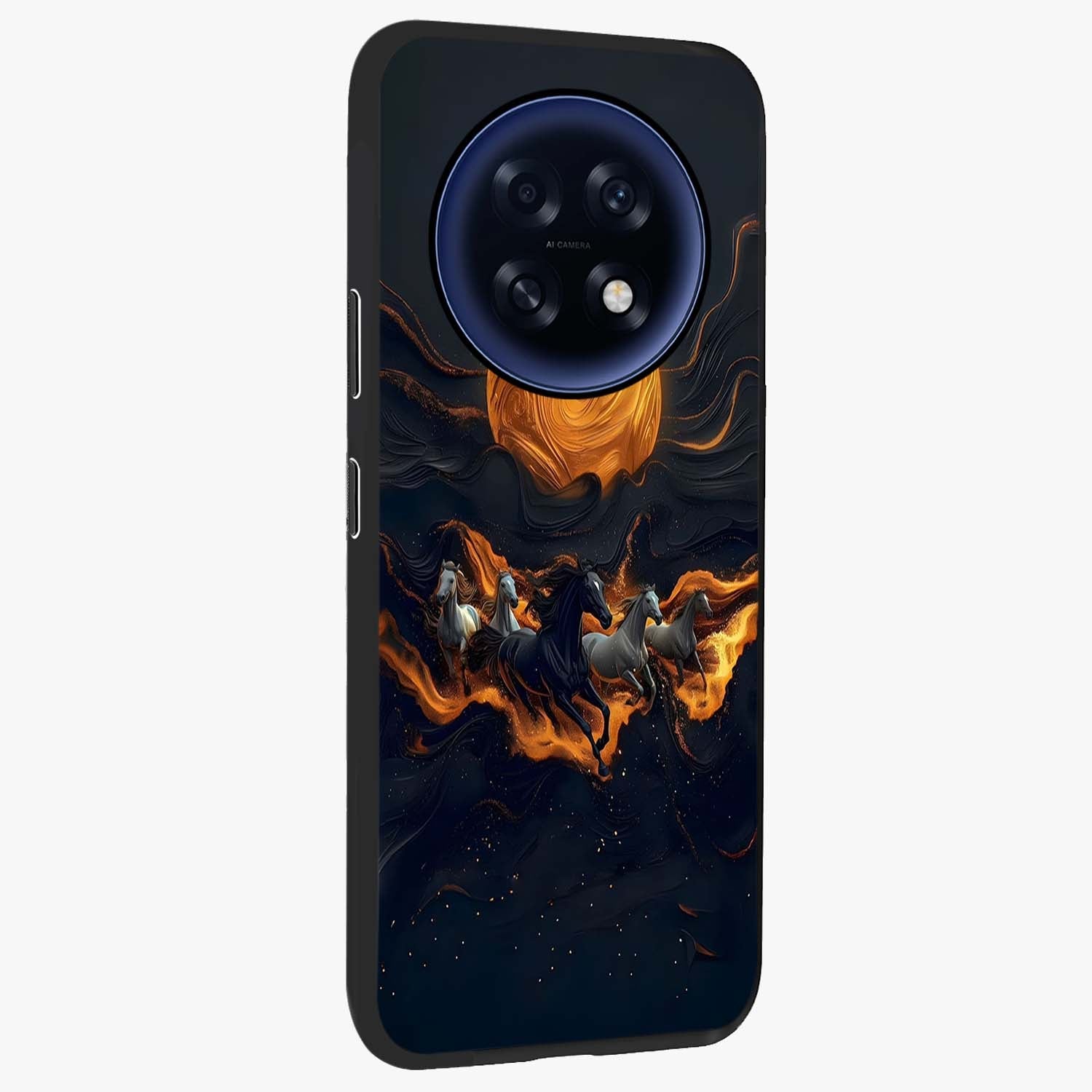 Golden Royal Heritage Glass Case upright view showcasing elegant royal artwork with classic heritage theme.