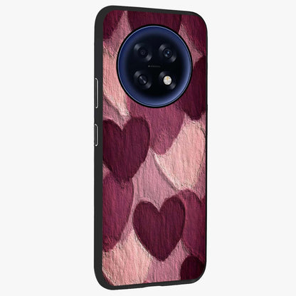 Layered Paper Hearts Glass Case upright view showcasing decorative layered heart artwork with sweet love theme.