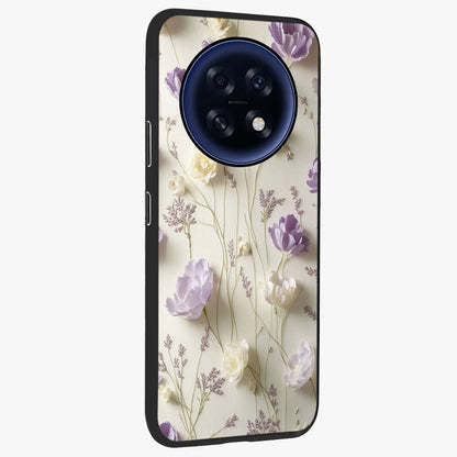 Lilac Breeze Harmony Glass Case upright view showcasing delicate lilac artwork with peaceful floral theme.