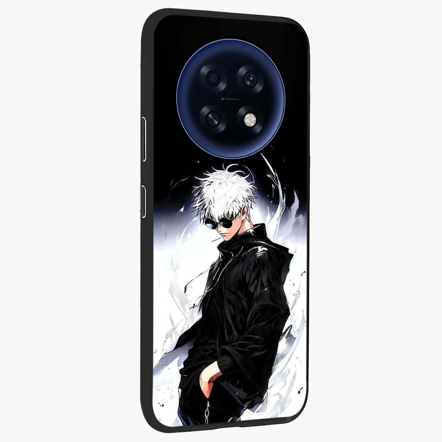 Limitless Shadow King Glass Case upright view showcasing bold shadow warrior artwork with epic fantasy theme.