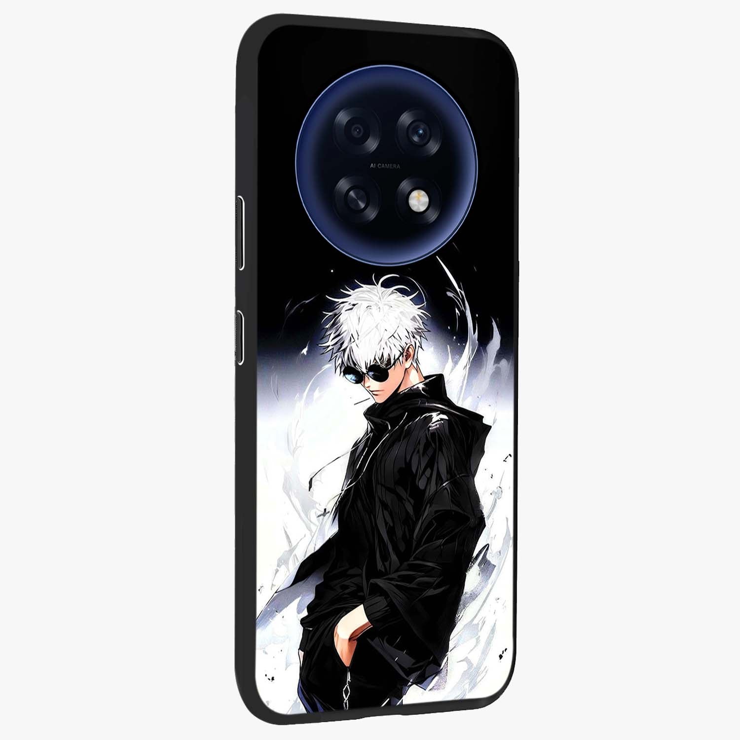 Limitless Shadow King Glass Case upright view showcasing bold shadow warrior artwork with epic fantasy theme.