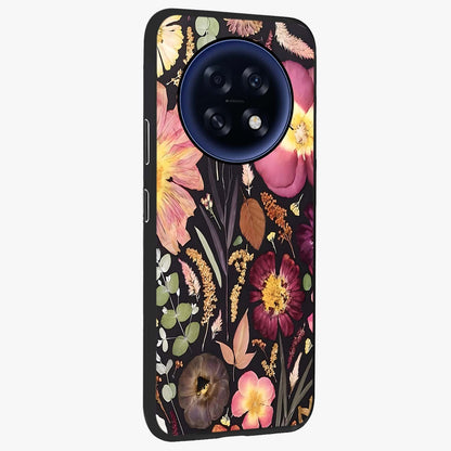 Petal Dream Tapestry Glass Case upright view showcasing detailed floral tapestry artwork with artistic nature theme.