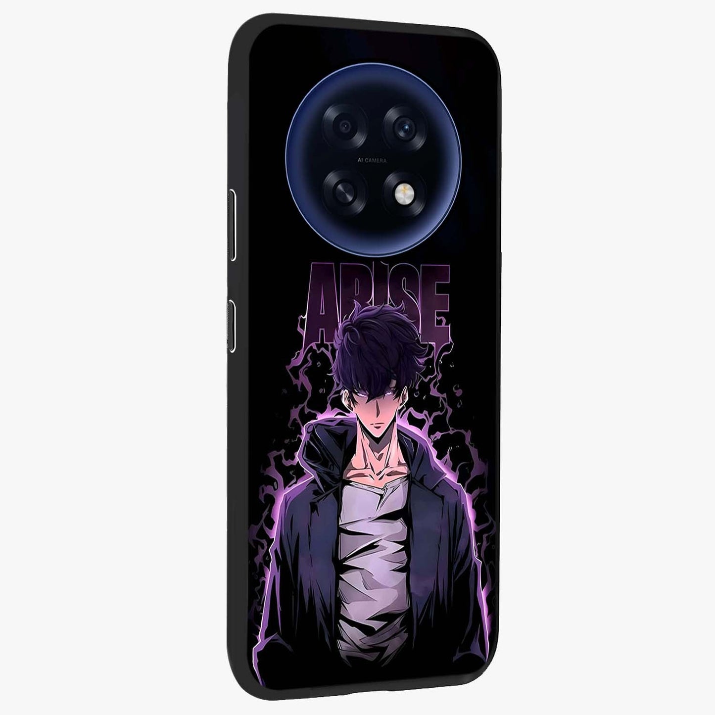 Shadow Monarch Awakening Glass Case upright view showcasing bold monarch artwork with mystical awakening theme.