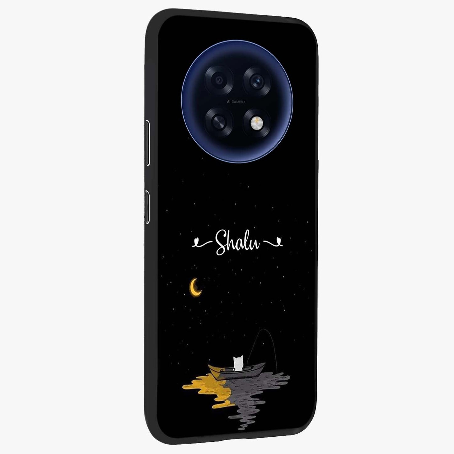 Silent Night Row Glass Case upright view showcasing tranquil night artwork with serene landscape theme.