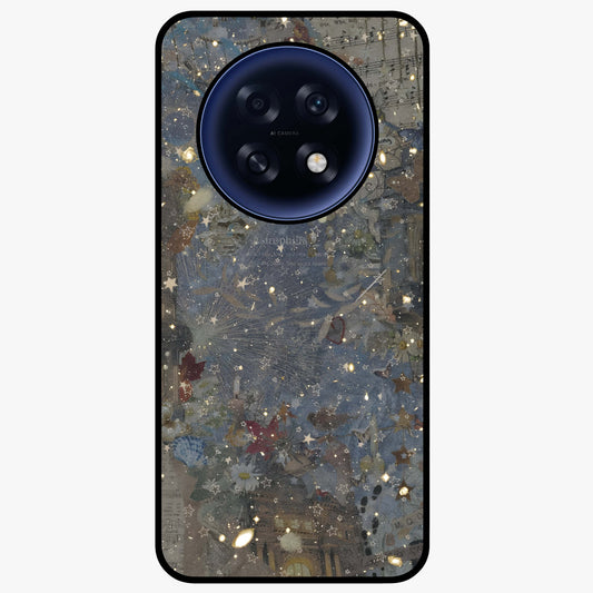 Aesthetic Astrolophia Glass Case showing flat back view with dreamy aesthetic design and glossy glass finish.