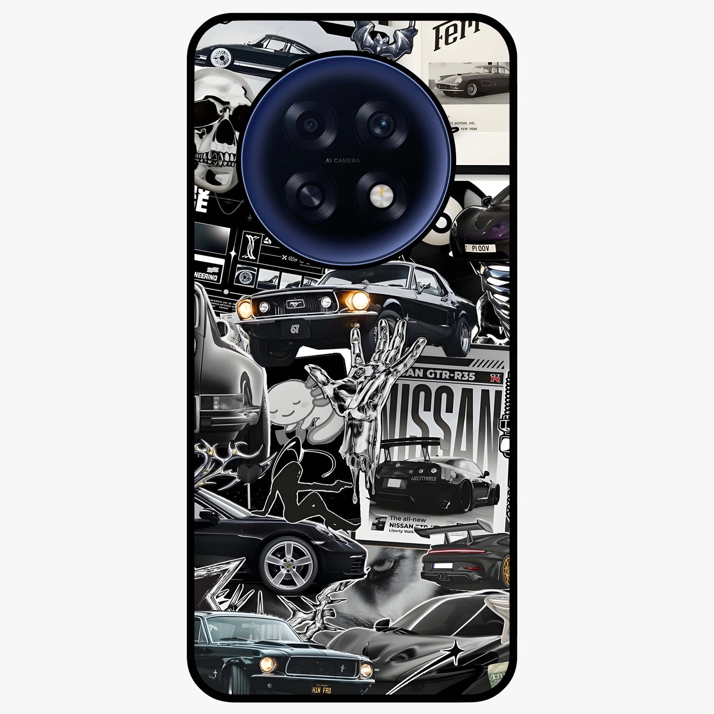 Aesthetic Dark Love Glass Case showing flat back view with dark romantic artwork and glossy glass finish.