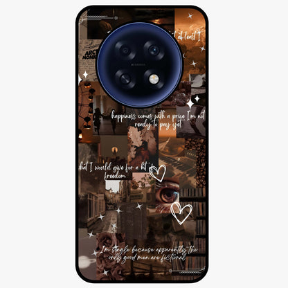 Bittersweet Aesthetic Chaos Glass Case showing flat back view with artistic chaotic aesthetic design and glossy glass finish.
