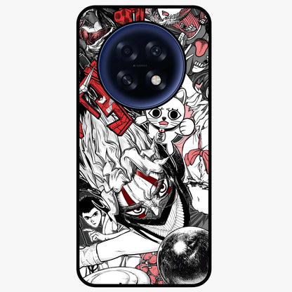 Crimson Chaos Panel Glass Case showing flat back view with bold crimson abstract artwork and glossy glass finish.