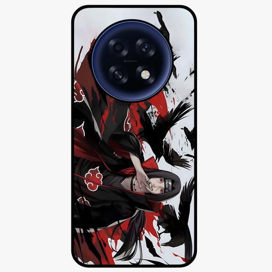 Crimson Crow Illusion Glass Case showing flat back view with artistic crow illusion artwork and glossy glass finish.