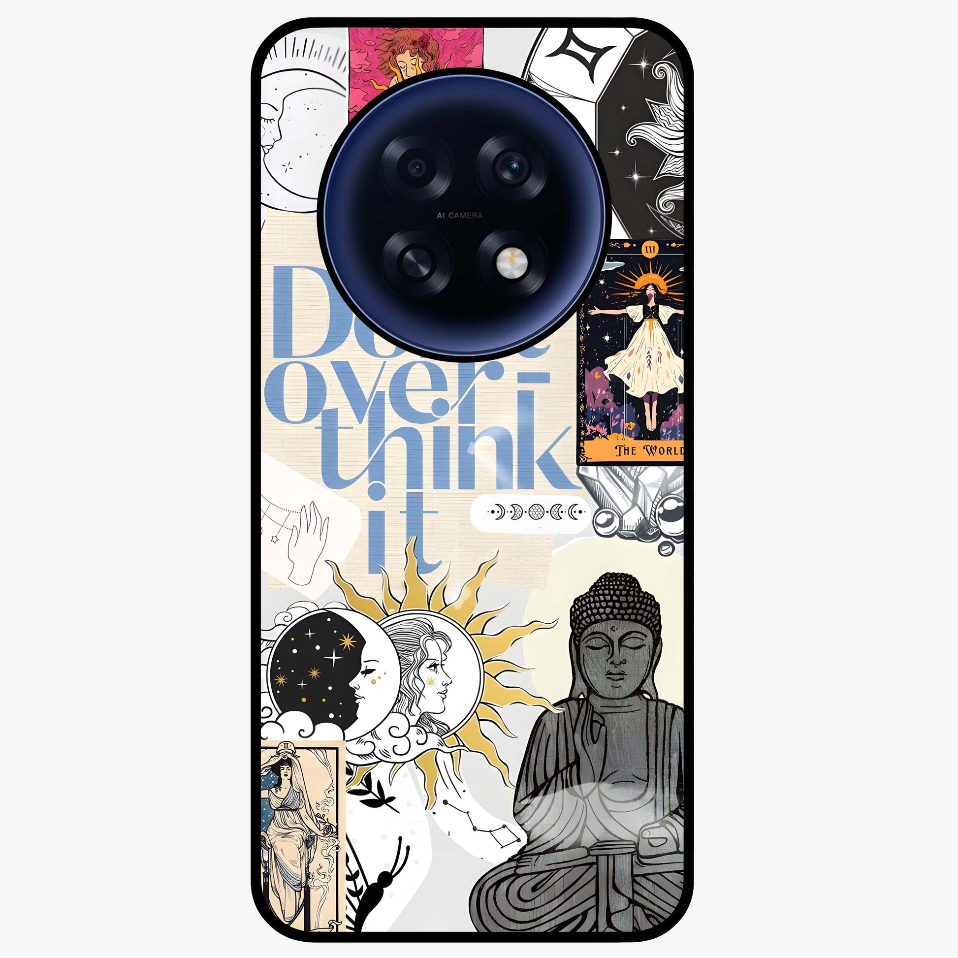 Ethereal Thoughts Glass Case showing flat back view with dreamy artistic artwork and glossy glass finish.