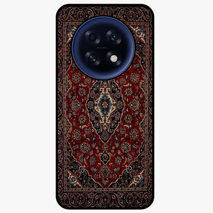 Heritage Carpet Royale Glass Case showing flat back view with ornate Persian carpet inspired pattern and glossy glass finish.