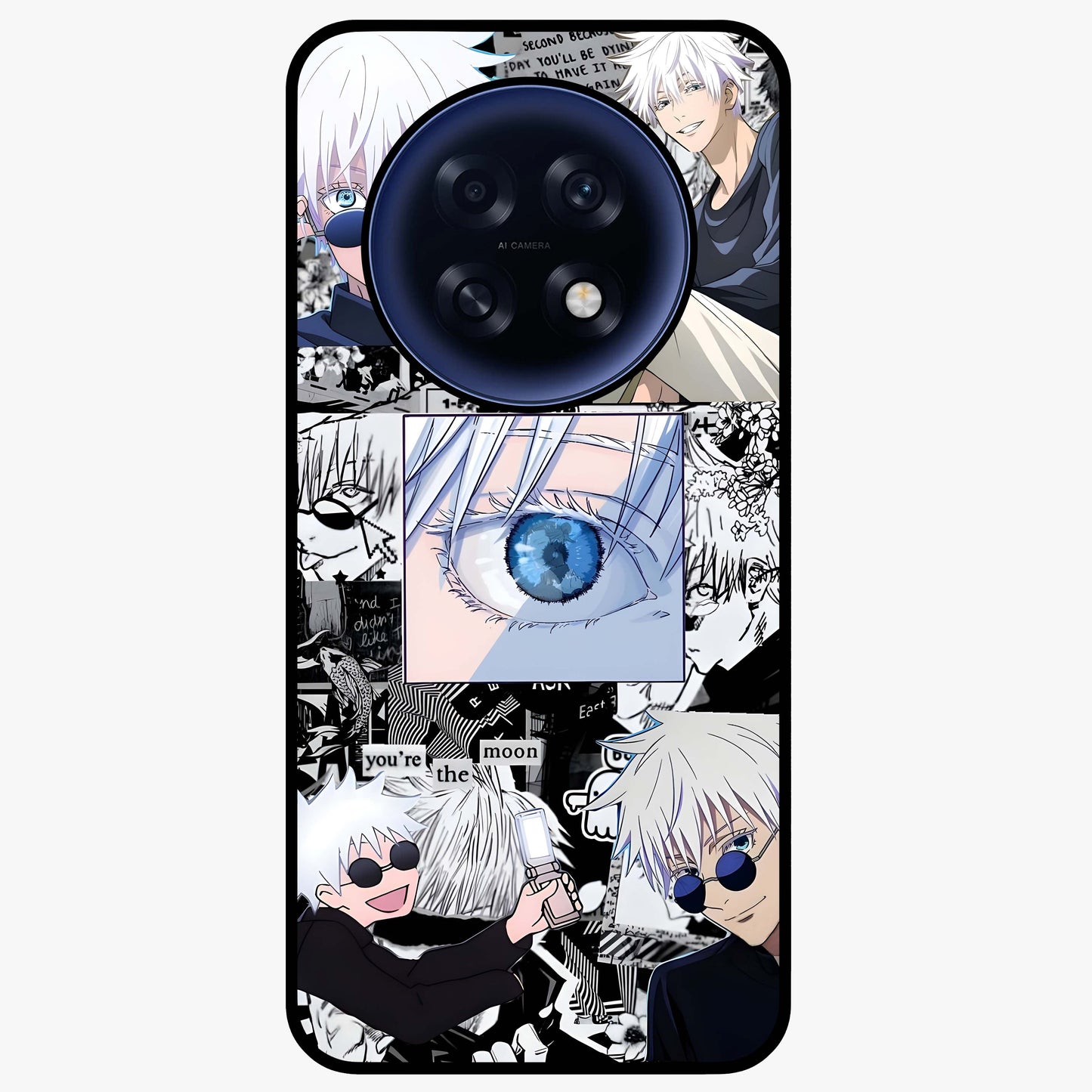 Infinity Sorcerer Chaos Glass Case showing flat back view with mystical sorcerer themed artwork and glossy glass finish.