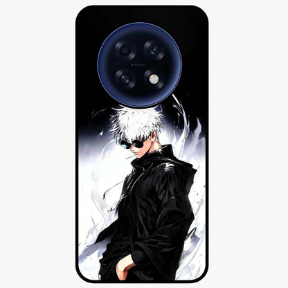 Limitless Shadow King Glass Case showing flat back view with powerful shadow warrior artwork and glossy glass finish.