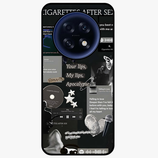 Midnight Love Echo Glass Case showing flat back view with romantic midnight themed artwork and glossy glass finish.
