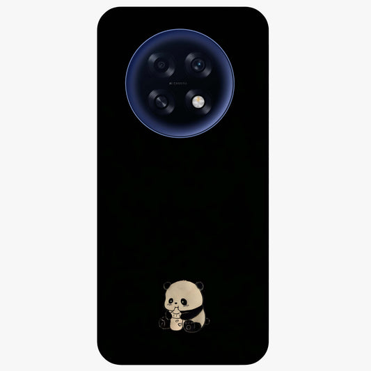 Midnight Panda Love Glass Case showing flat back view with cute panda themed artwork and glossy glass finish.