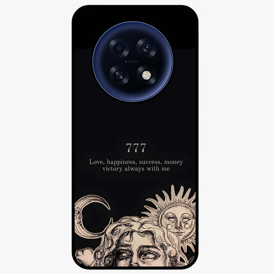 Mystic Victory Aura Glass Case showing flat back view with victory symbol artwork and glossy glass finish.