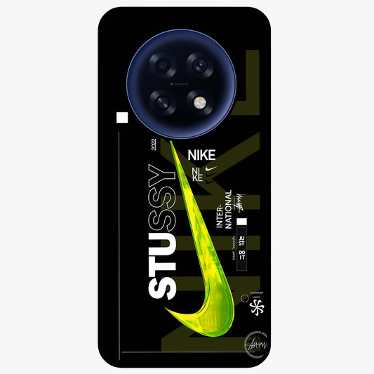 Neon Street Edition Glass Case showing flat back view with neon street style artwork and glossy glass finish.