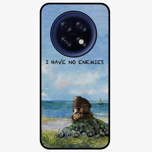 Peace Beyond War Glass Case showing flat back view with symbolic peace themed artwork and glossy glass finish.