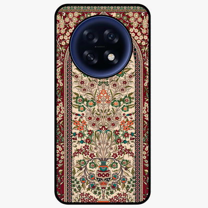 Persian Inspired Glass Case showing flat back view with ornate Persian style pattern artwork and glossy glass finish.