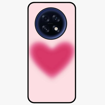 Pink Aura Heart Glass Case showing flat back view with glowing heart artwork and glossy glass finish.