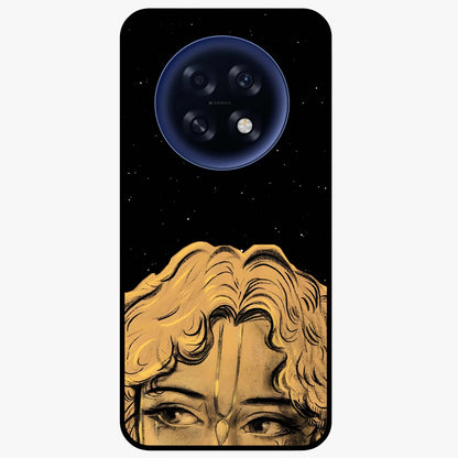 Shri Krishna Art Glass Case showing flat back view with devotional Krishna artwork and glossy glass finish.