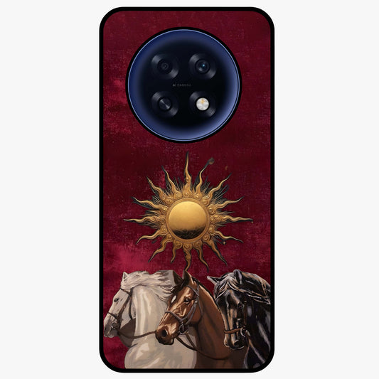 Solar Riders Glass Case showing flat back view with dynamic rider themed artwork and glossy glass finish.