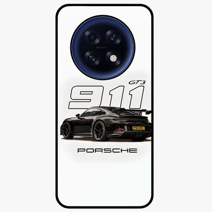 Turbo Legacy Icon Glass Case showing flat back view with iconic sports car inspired artwork and glossy glass finish.