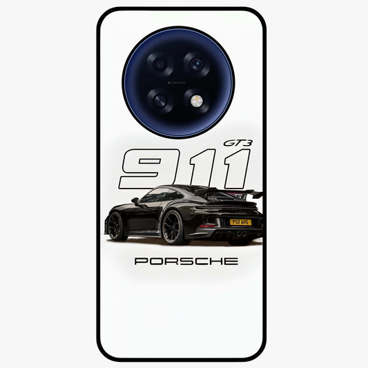 Turbo Legacy Icon Glass Case showing flat back view with iconic sports car inspired artwork and glossy glass finish.