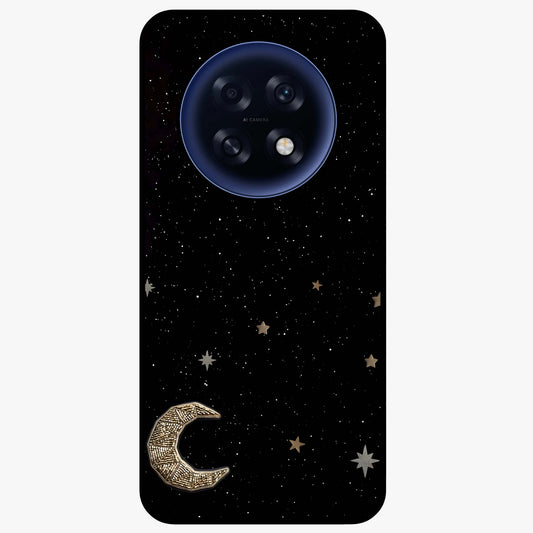 Twinkle Star With Half Moon Glass Case showing flat back view with star and half moon artwork and glossy glass finish.