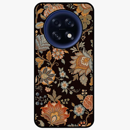 Vintage Floral Dream Glass Case showing flat back view with classic floral artwork and glossy glass finish.