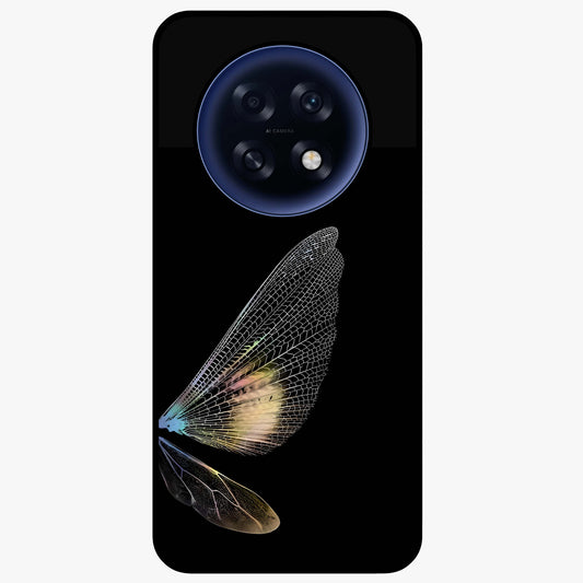 Whispers Of Wings Glass Case showing flat back view with graceful wing inspired artwork and glossy glass finish.
