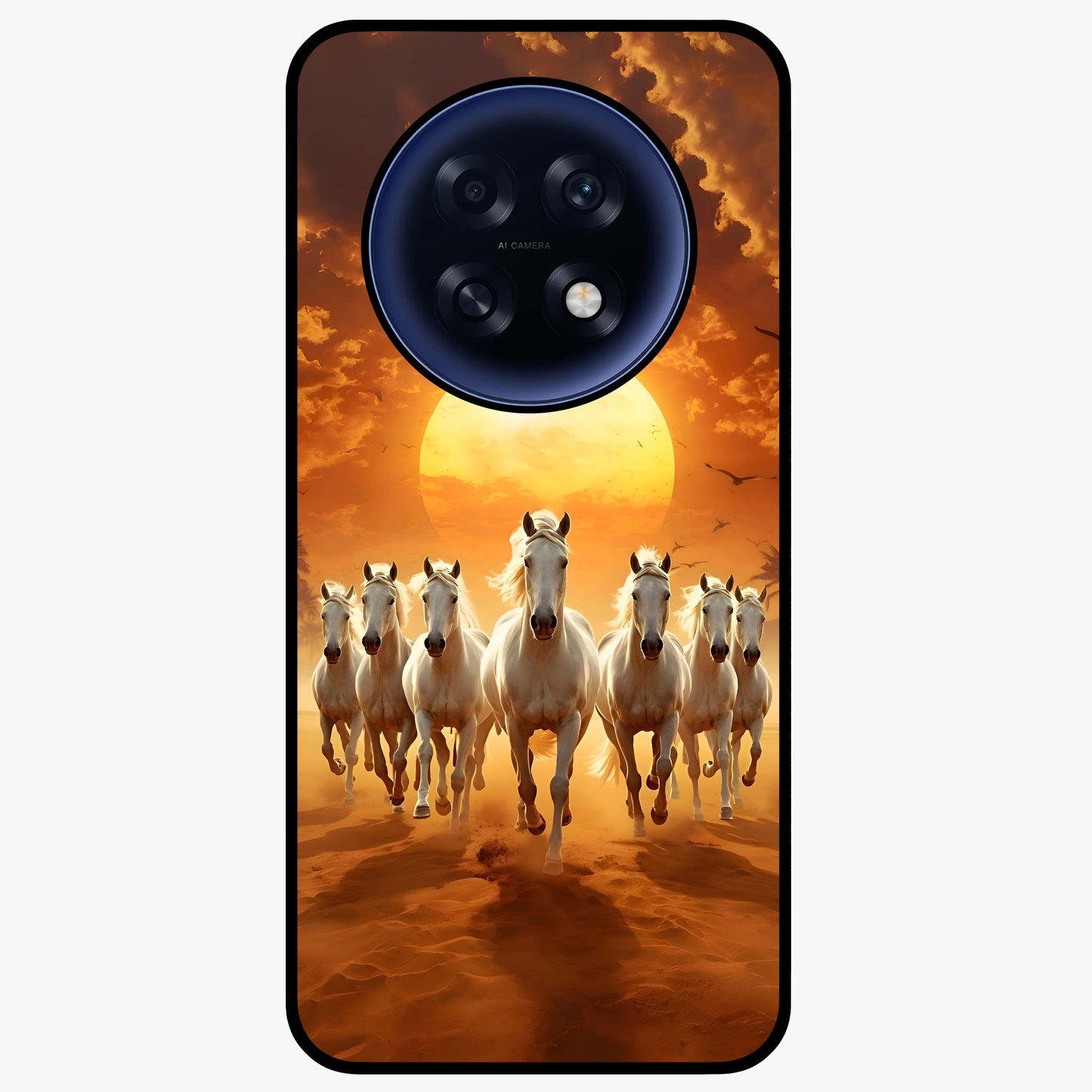 Wild Sunset Majesty Glass Case showing flat back view with majestic sunset landscape artwork and glossy glass finish.