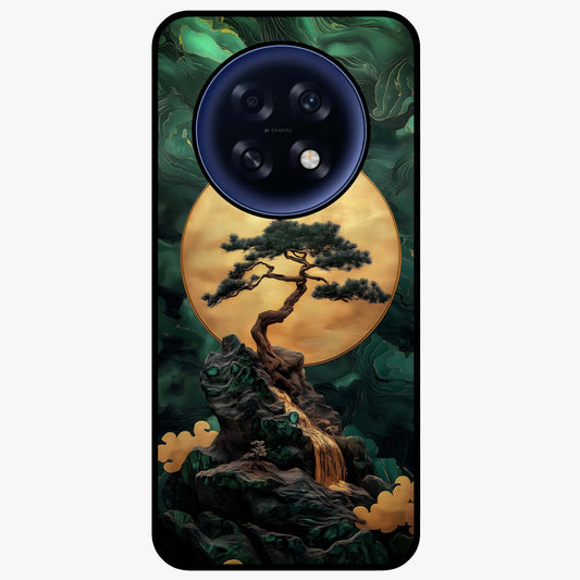 Zen Moon Rise Glass Case showing flat back view with calm moonrise artwork and glossy glass finish.