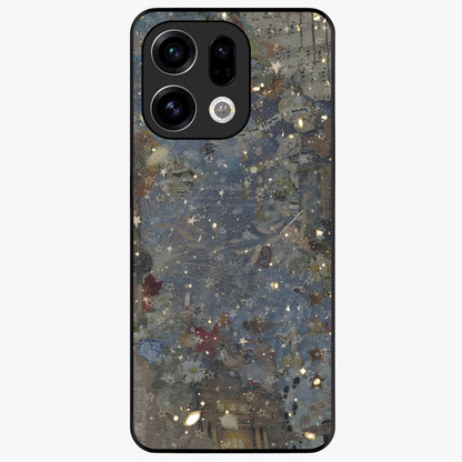 Aesthetic Astrolophia Glass Case showing flat back view with dreamy aesthetic design and glossy glass finish.