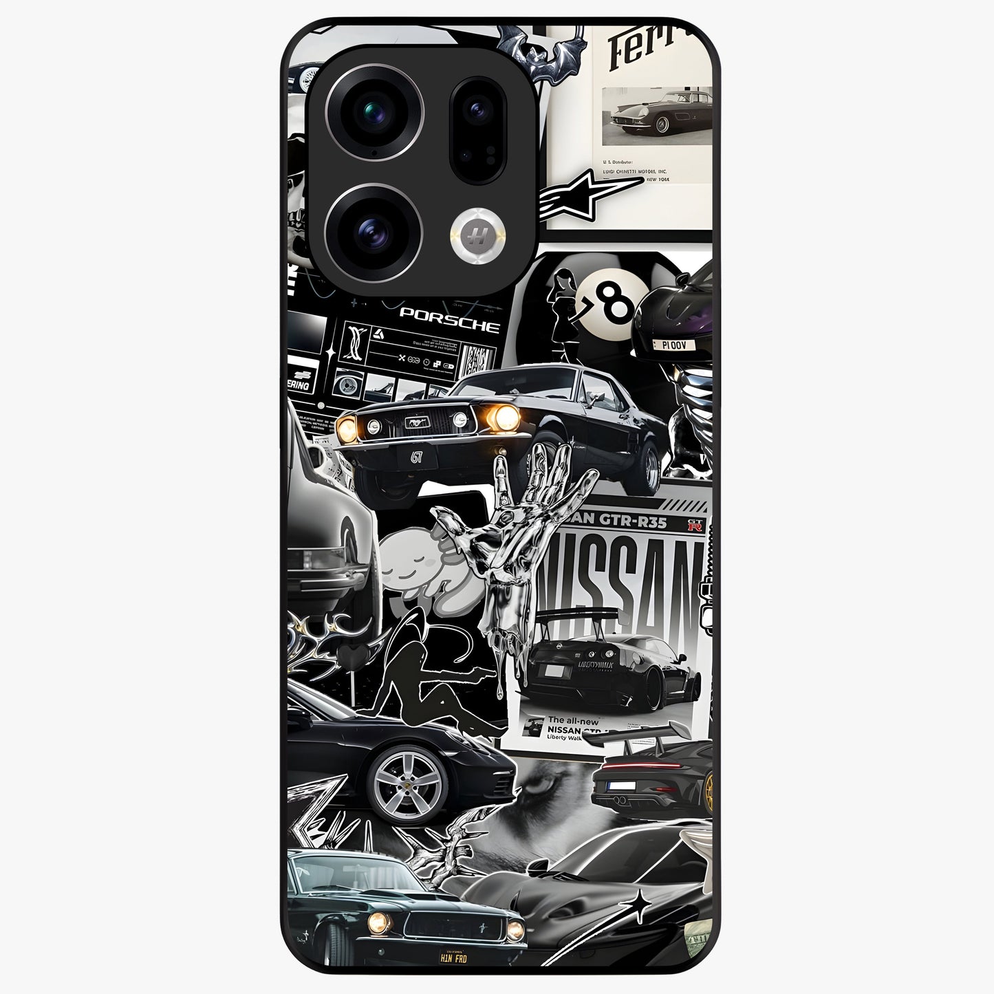 Aesthetic Dark Love Glass Case showing flat back view with dark romantic artwork and glossy glass finish.