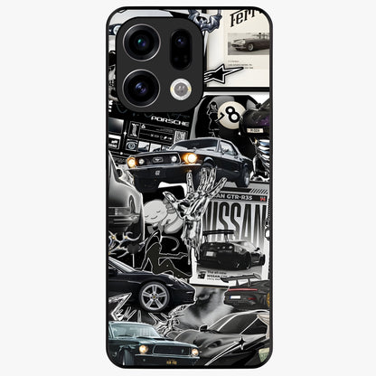Aesthetic Dark Love Glass Case showing flat back view with dark romantic artwork and glossy glass finish.