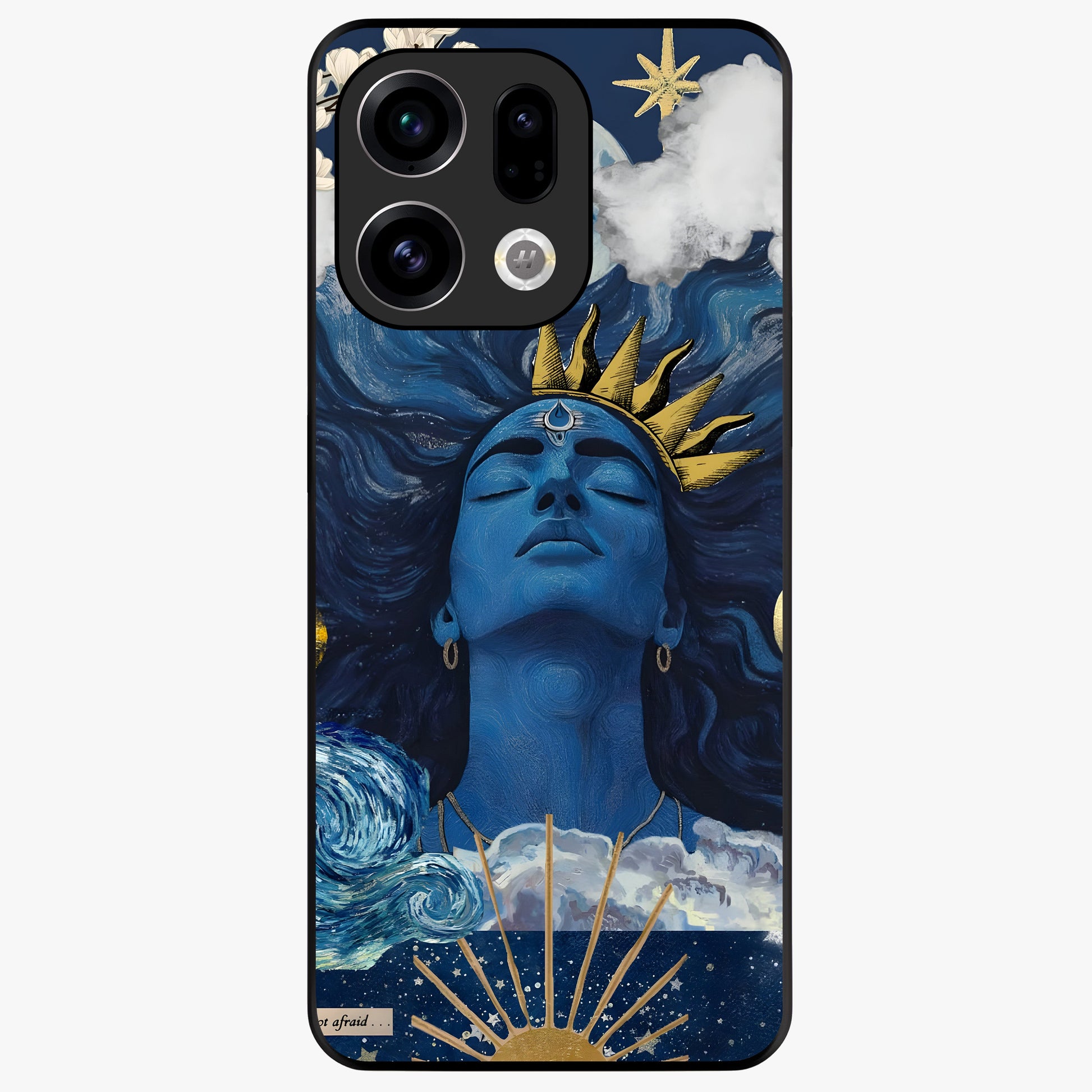 Aesthetic Lord Shiva Glass Case showing flat back view with divine Shiva artwork and glossy glass finish.
