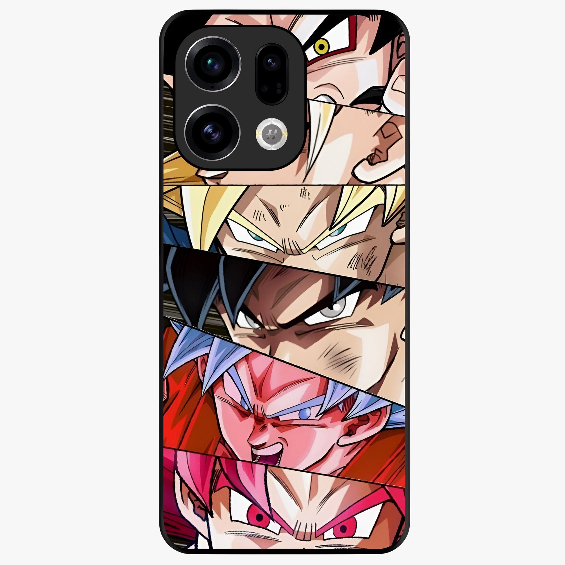 Anime Character Glass Case showing flat back view with vibrant anime artwork and glossy glass finish.
