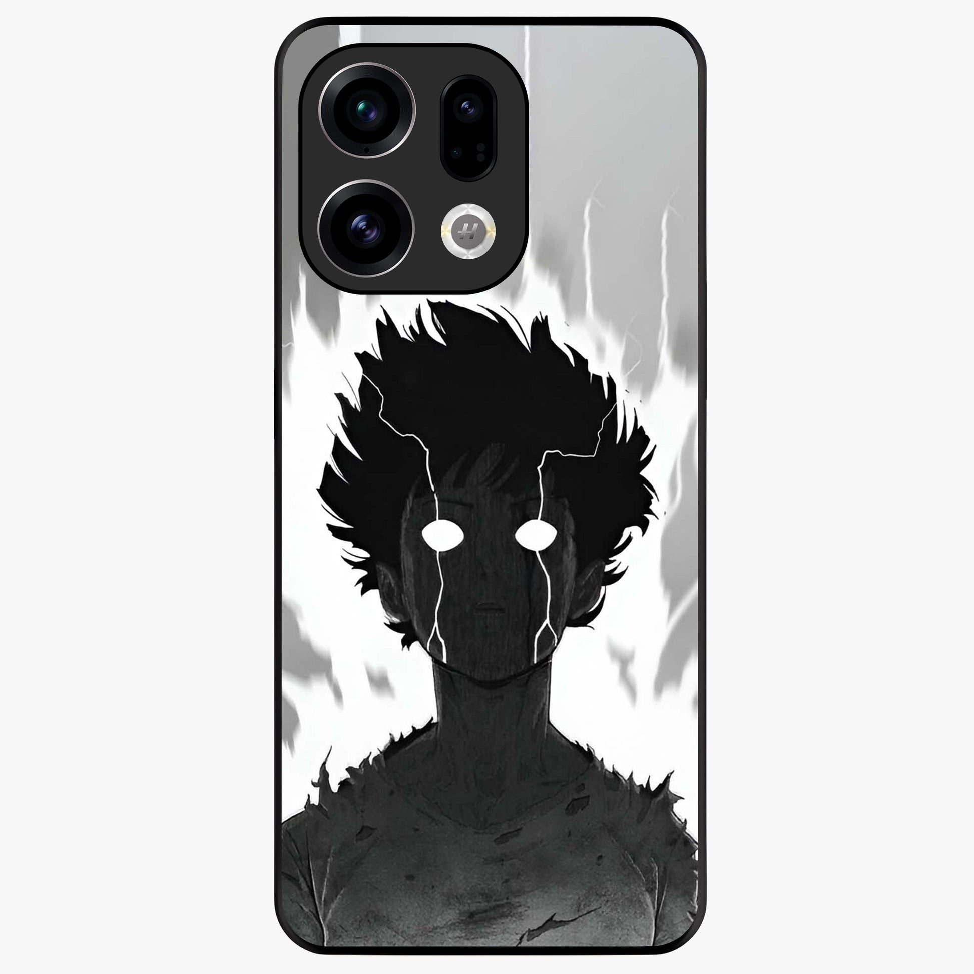 Awakened Inner Rage Glass Case showing flat back view with intense artistic artwork and glossy glass finish.