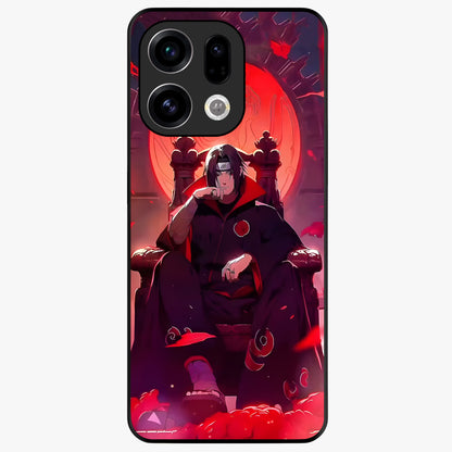 Blood Moon Sovereign Glass Case showing flat back view with mystical blood moon artwork and glossy glass finish.